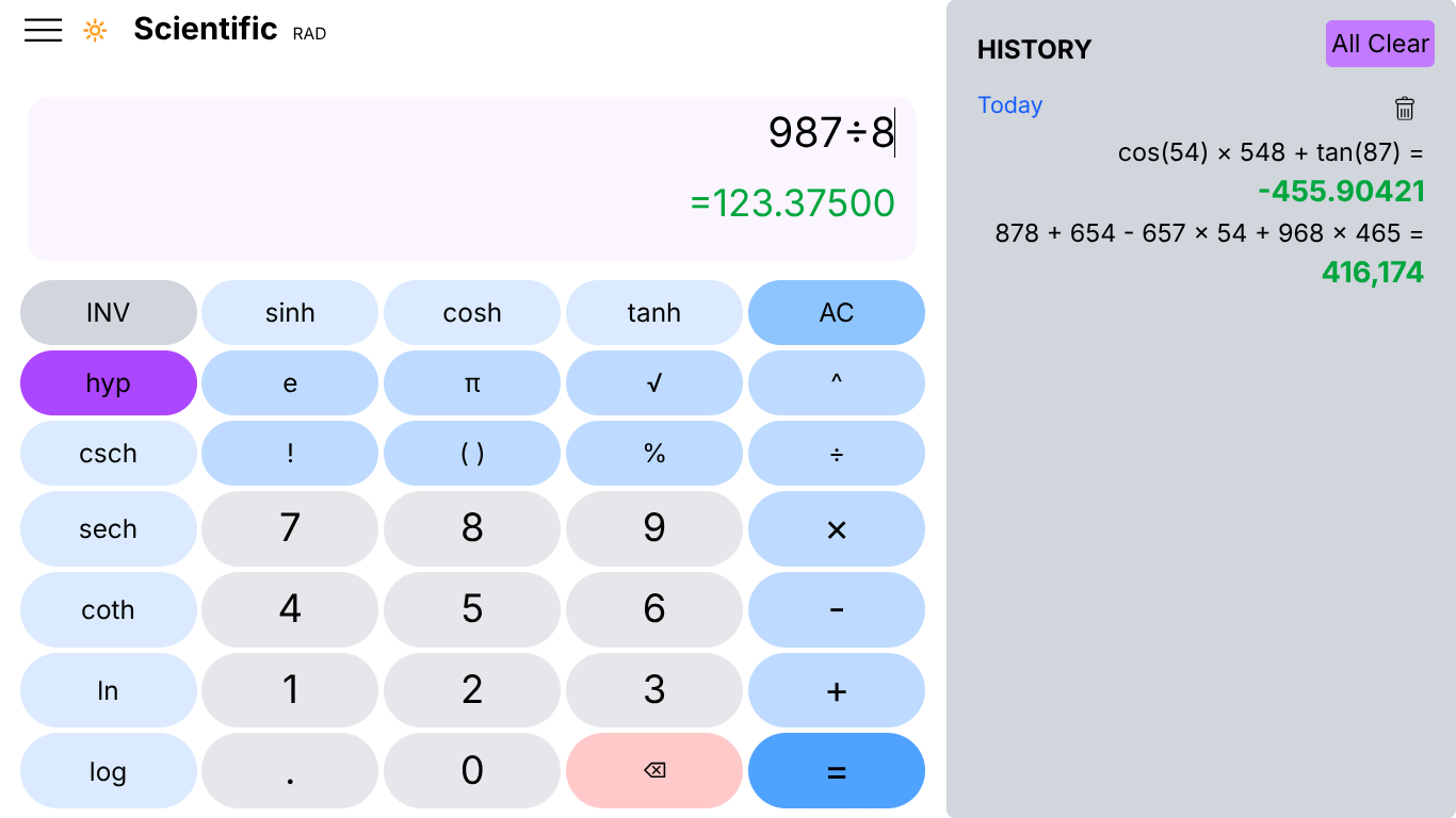 CalculatorX screenshot