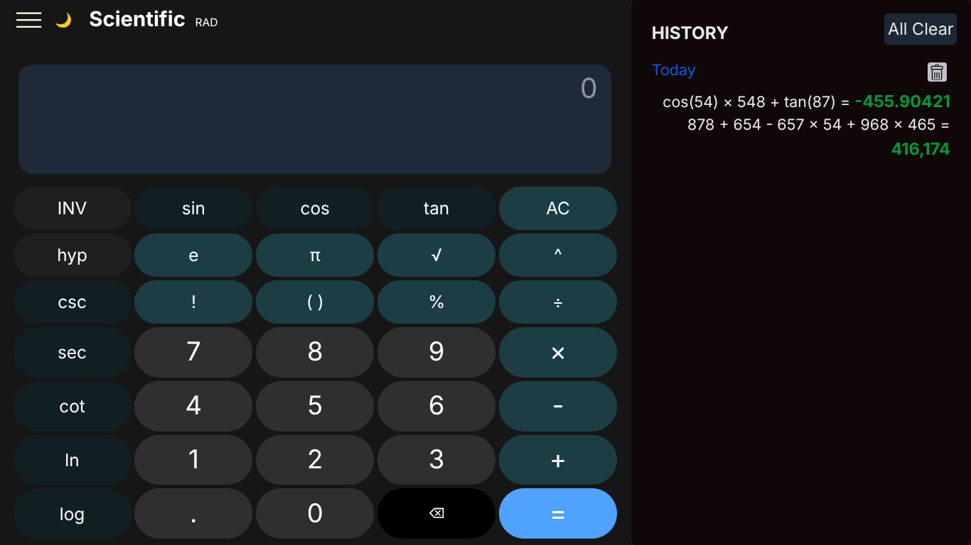 CalculatorX screenshot