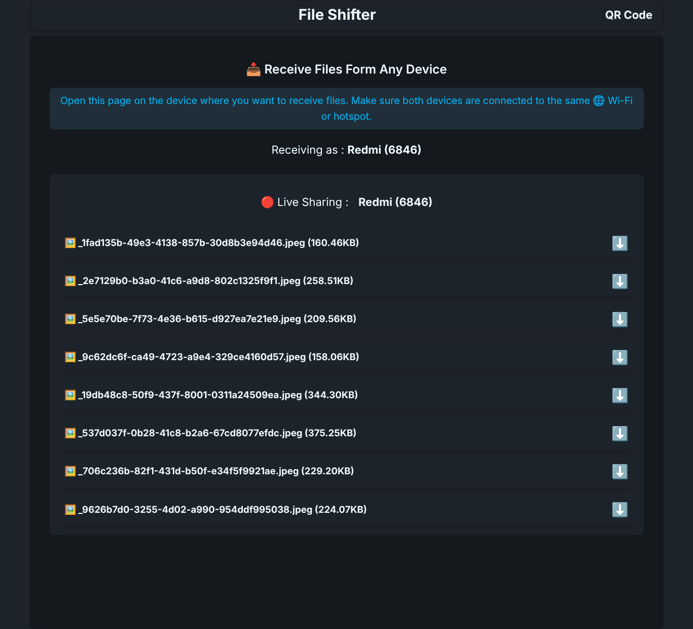 File Shifter UI Preview