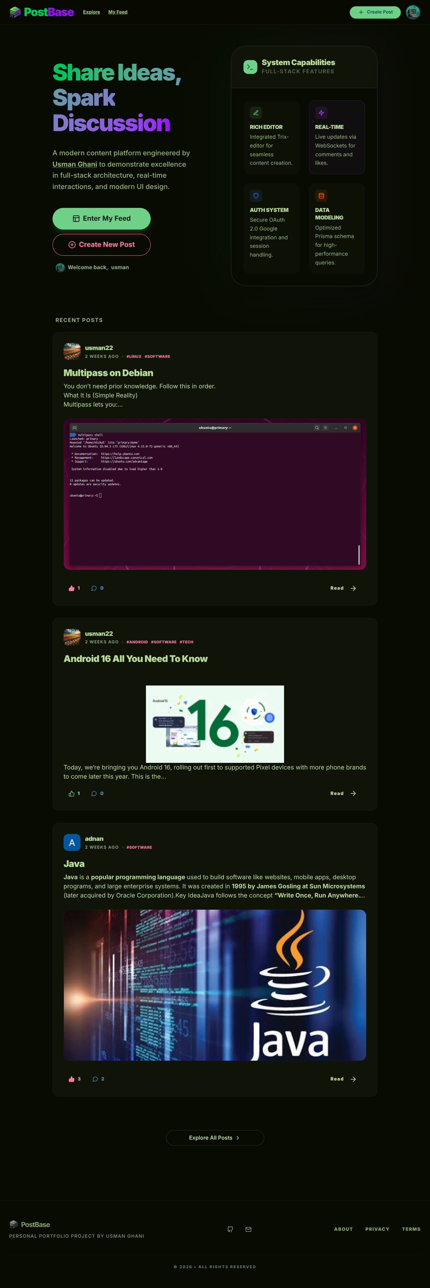 userPost screenshot